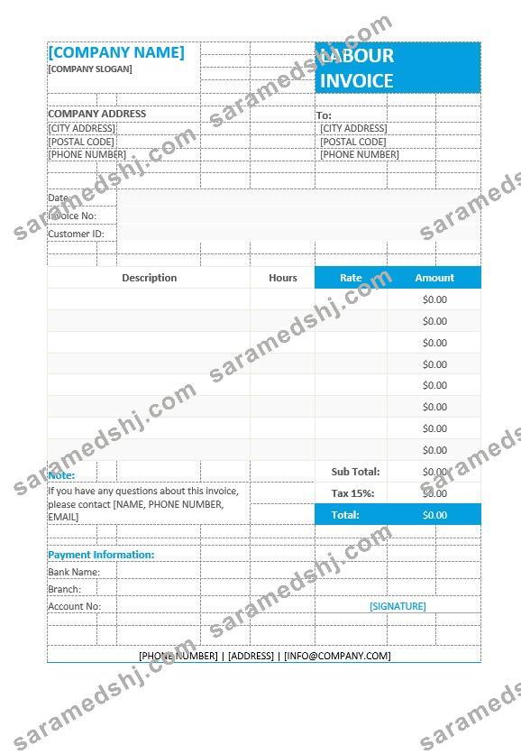 Labour Invoice Format Template
